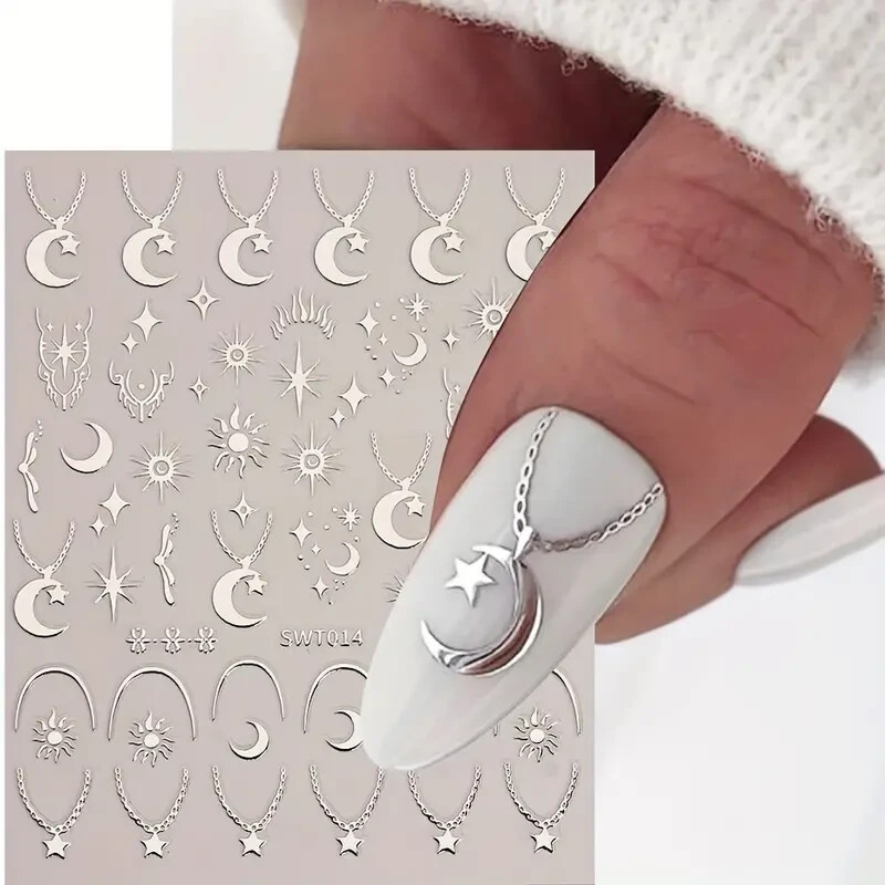Nail Art Stickers Silver Strip Wrap Self Adhesive Decal Decor Design Transfer 3D