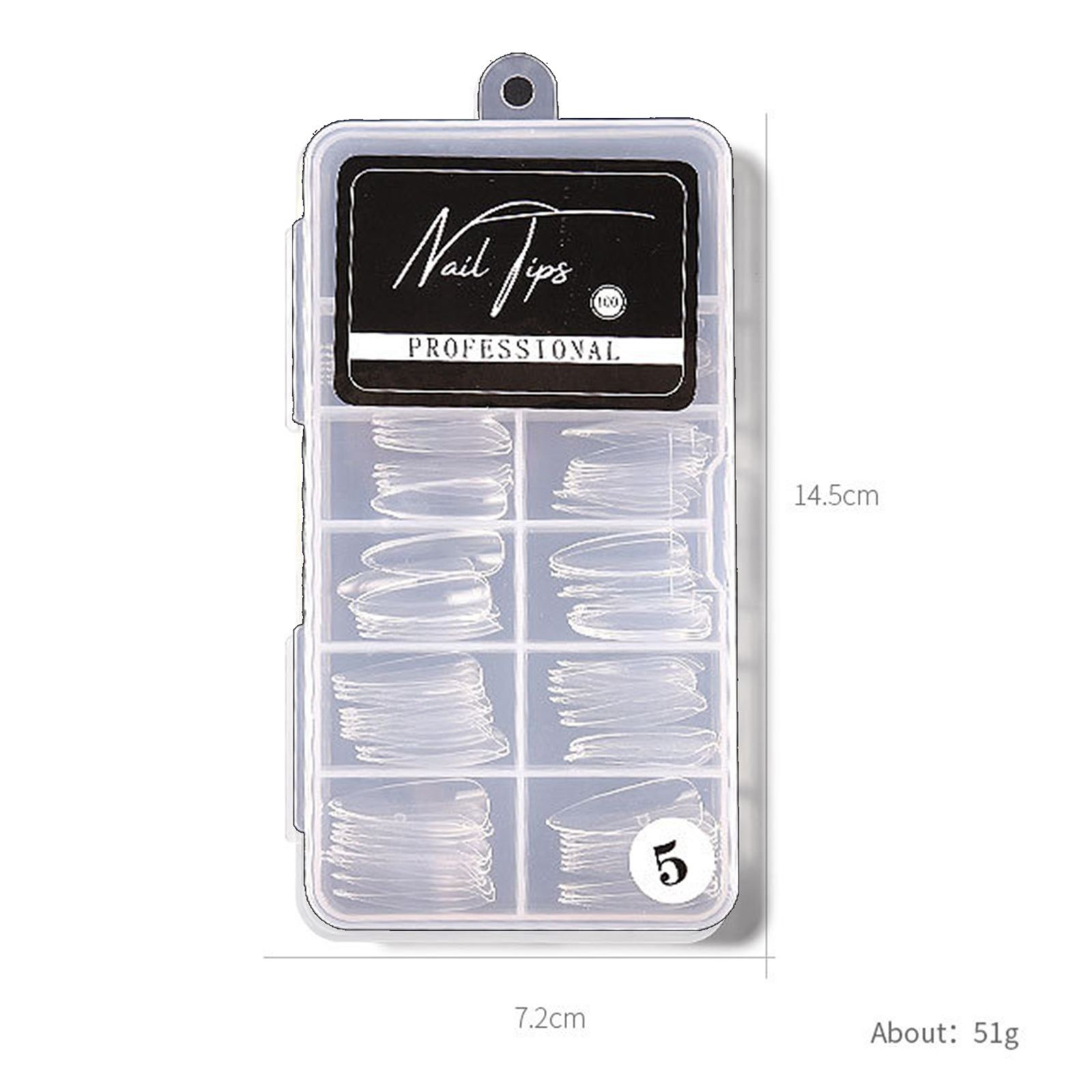 1-100PCS Fake Nails Tips Clear Acrylic Nail Tips Full Cover Half Cover False