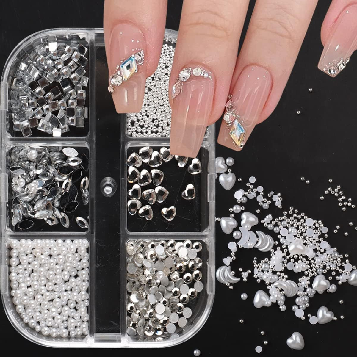 Summer Flower Nail Charms 3D Hibiscus Flowers for Nails Gems Spring Nail Jewelry