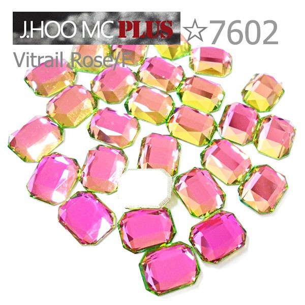 J.HOO Crystal 7602 Emerald Cut Flat Back Rhinestones 8×6mm Nail Art (10pcs)