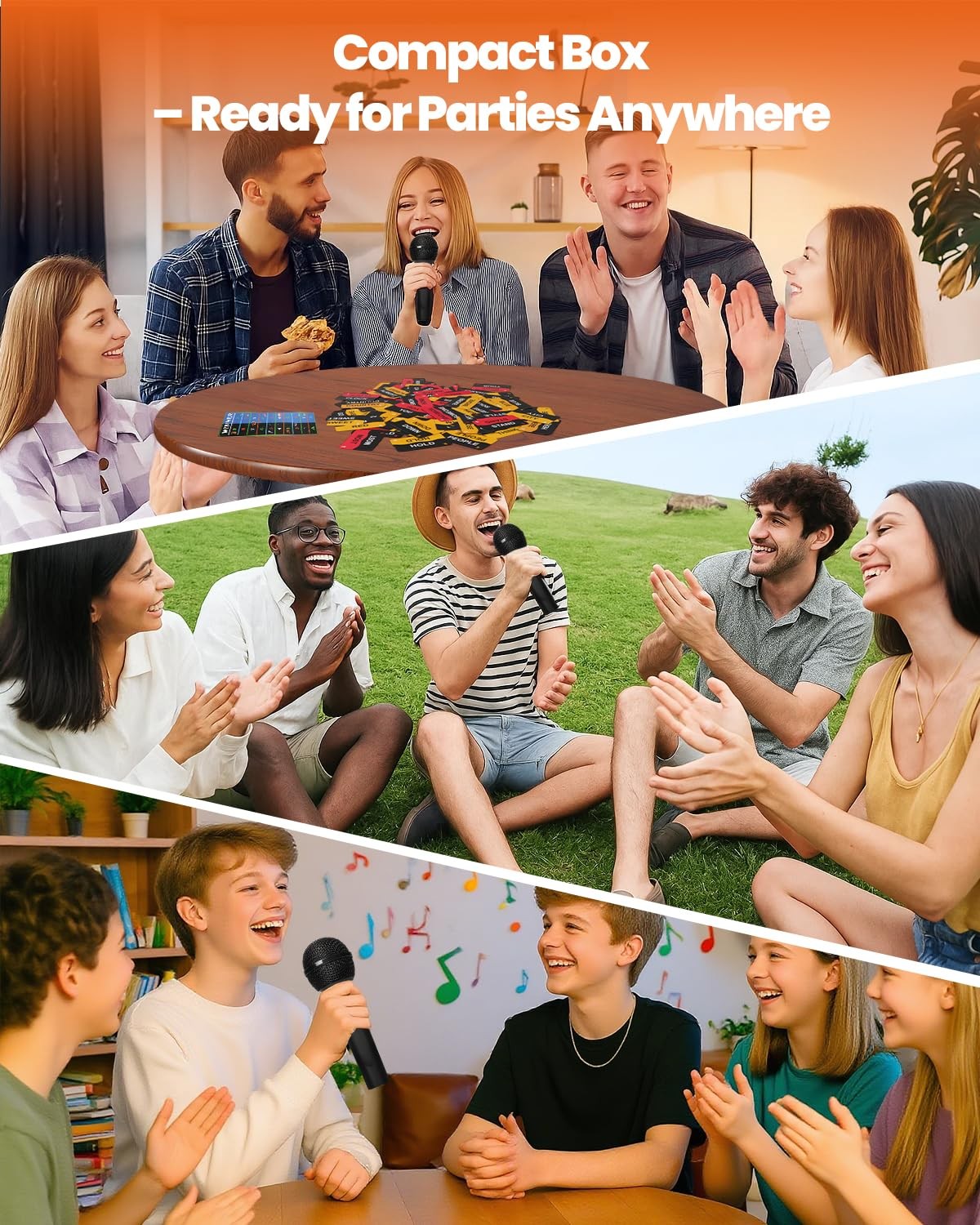 ouaohu Grab Microphone Music Board Game, 7.87 inches x 3.54 inches, Black