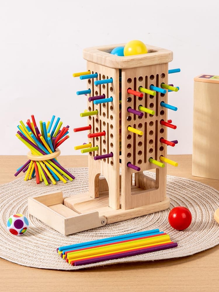 Montessori Game 3.7 inches (W) x 8.35 (L), Red, Blue, Green, Yellow
