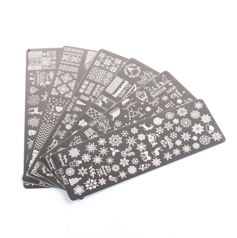 Christmas Snowflake Joy Stamping Plates Nail Art Stamp Templates Stainless Steel