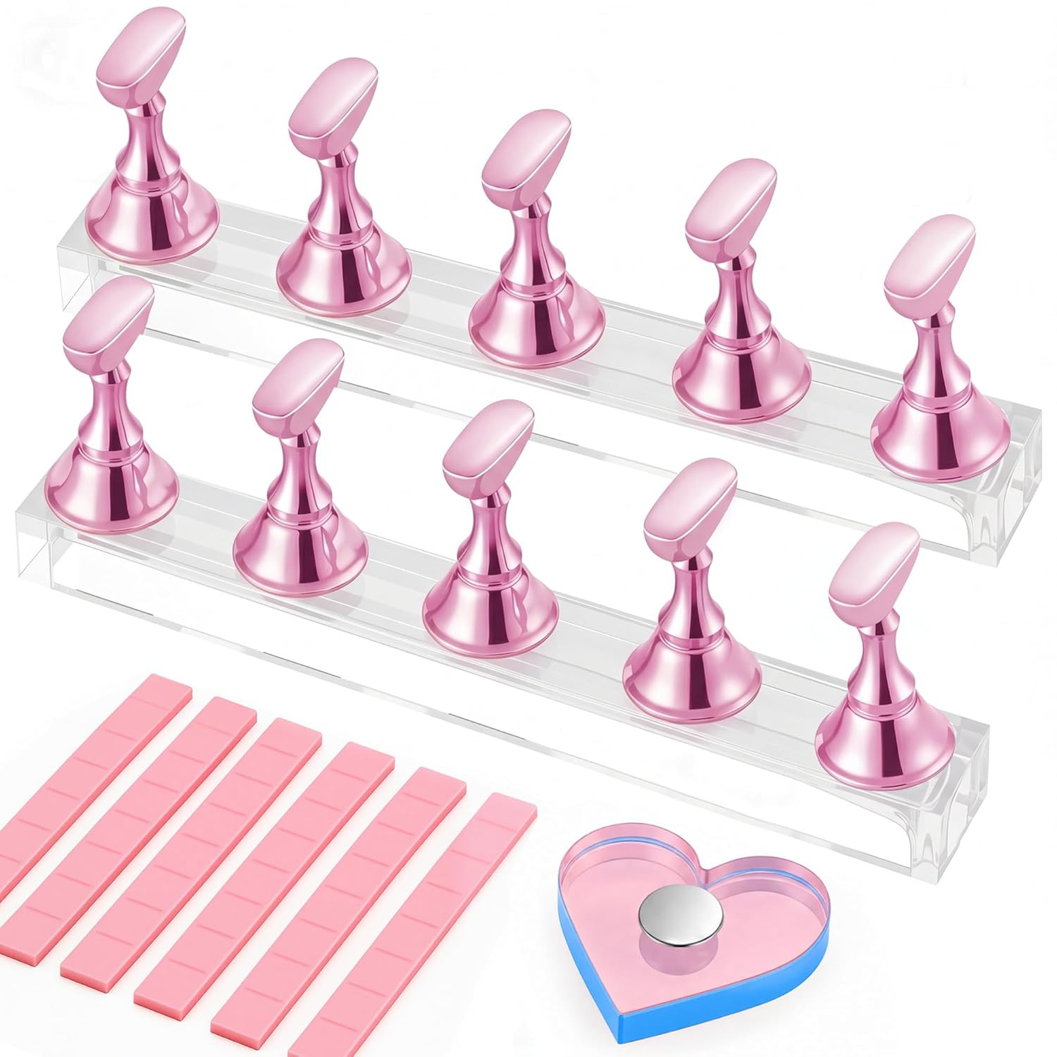 Nail Stand for Press Ons, Magnetic Fake Nail Holder for Painting Nails,Nail Stan