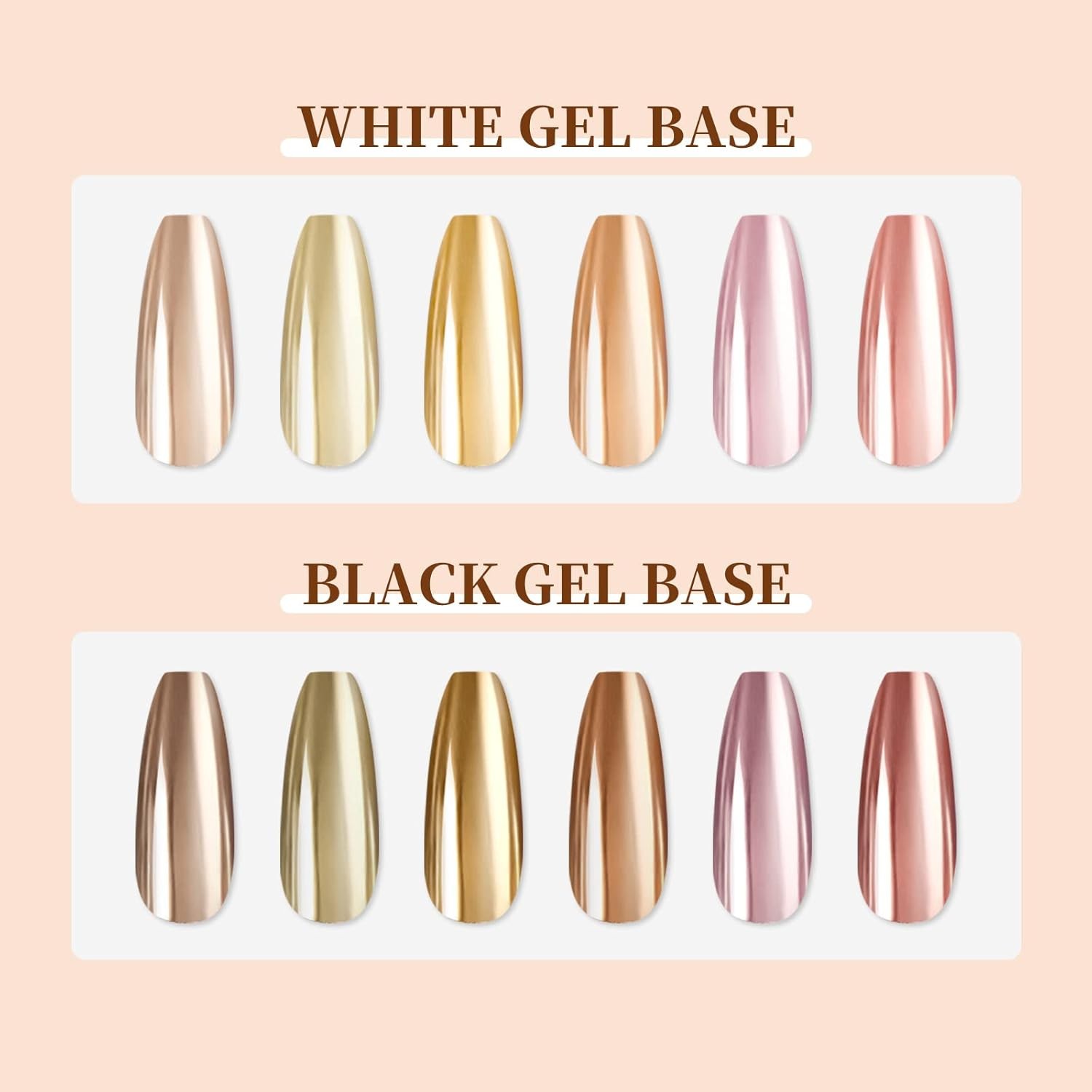 SAVILAND Chrome Nail Powder Set: 6 Colors A-6PCS Set