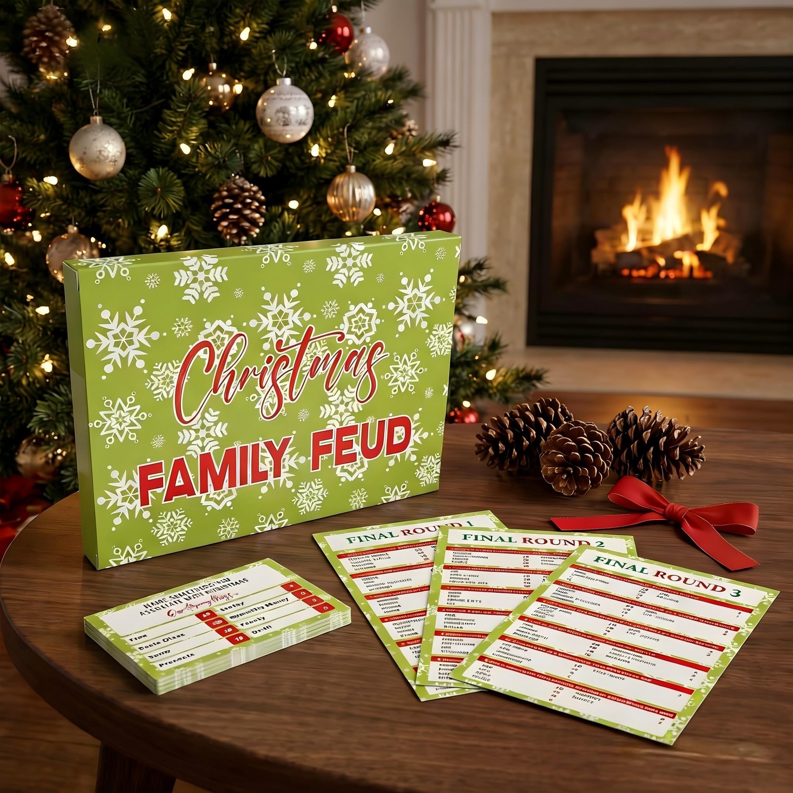 Xenseou 60 Pcs Christmas Family Feud Game,Funny Small, Multicolor