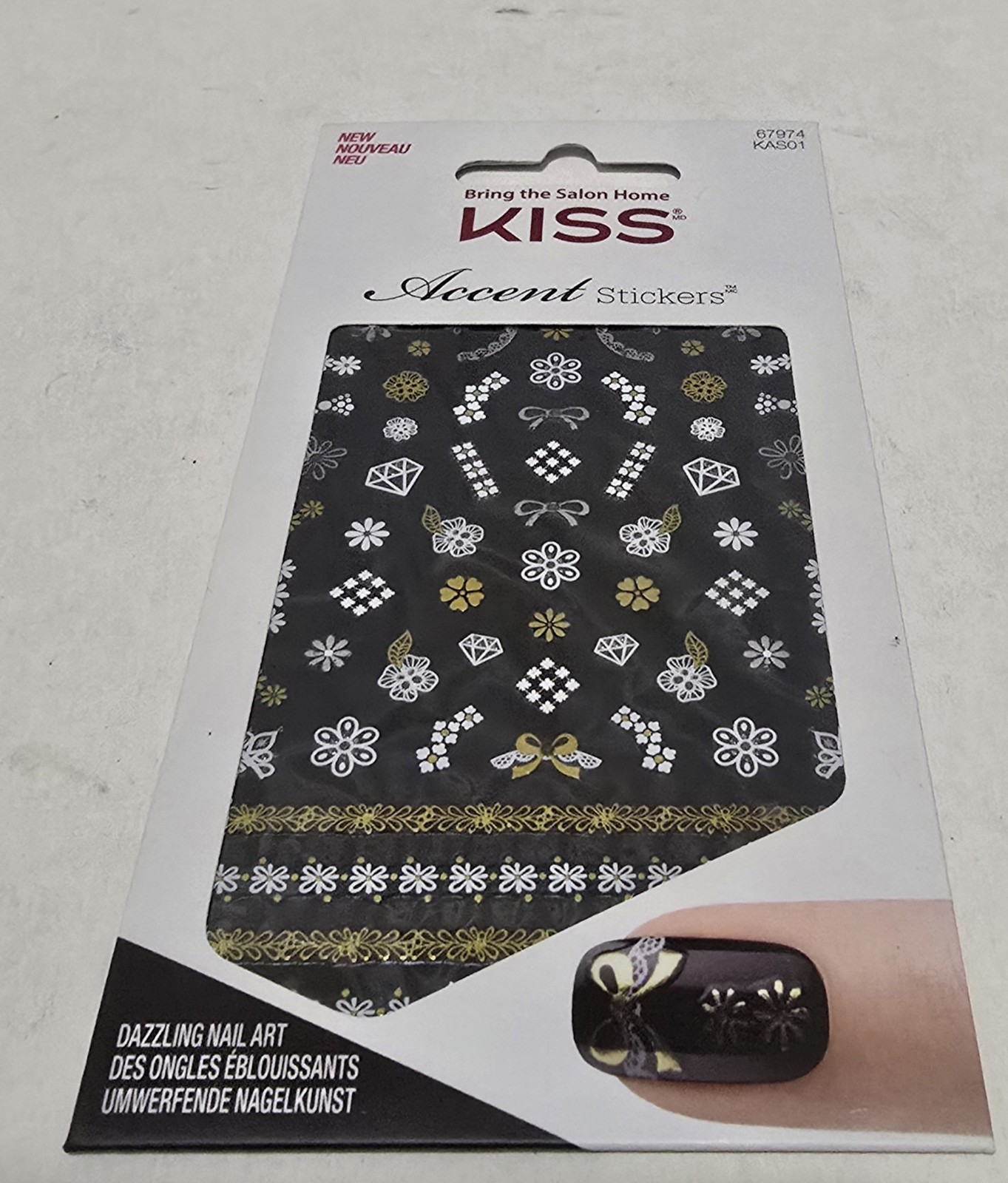 12 Kiss Accent Stickers. Bring The Salon Home,Nail Stickers