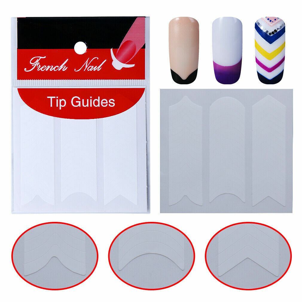 French Manicure Nail Tip Guides Stickers Stencils Tape Nail Art Oval Lines Tape