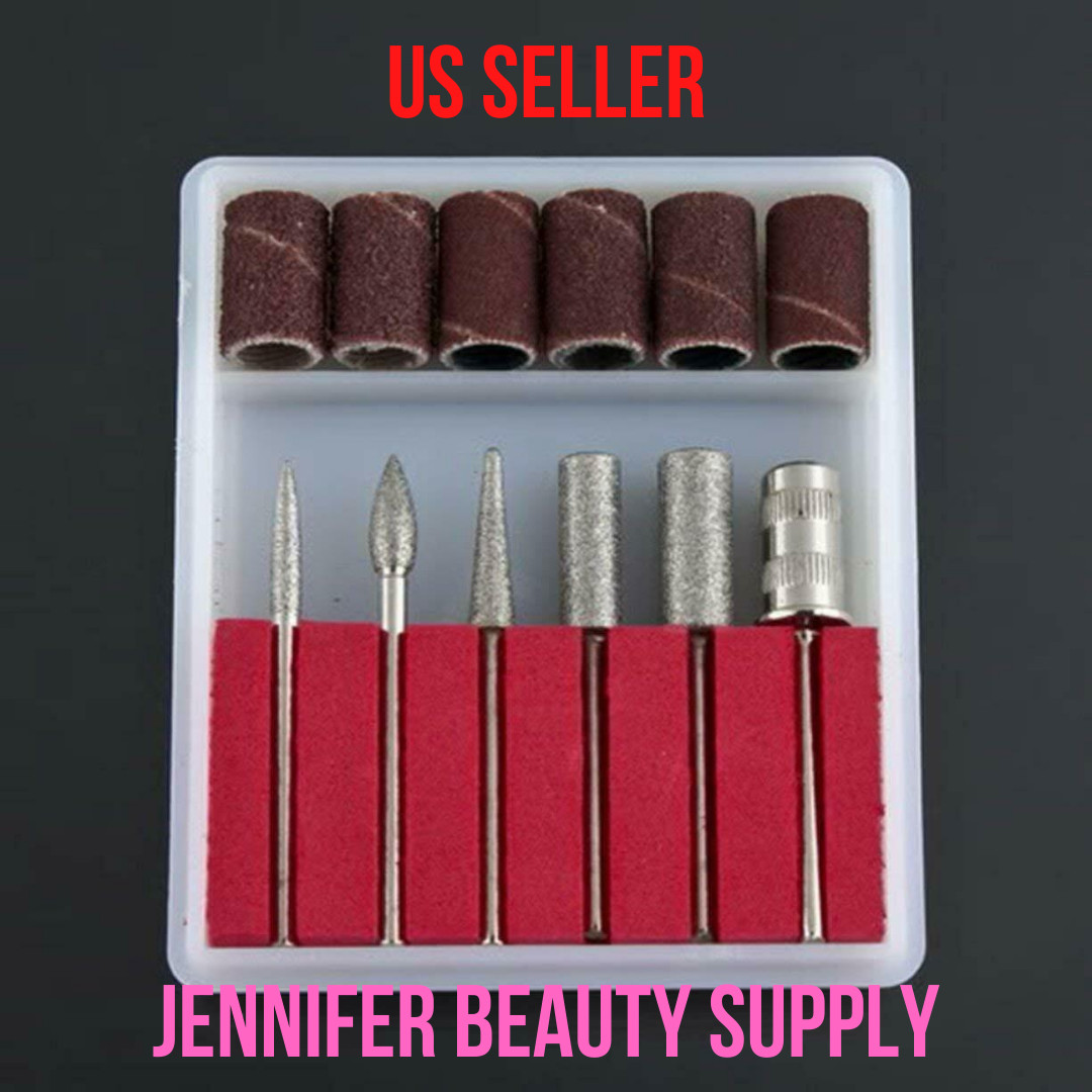 6PC NAIL DRILL BITS SET FOR MACHINE REPLACEMENT 3/32″ SHANK SIZE ACRYLIC ART