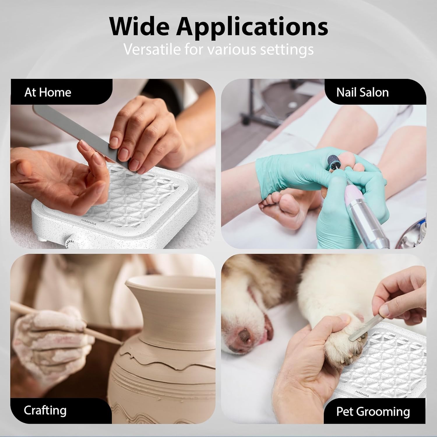 Nail Dust Collector – 4 Suction Levels – Replaceable Filter – Powerful Suction