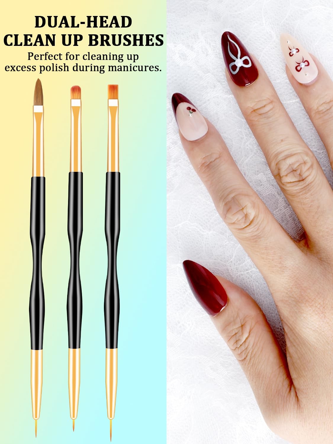 33PCS Nail Art Brushes Set, Nail Tech Supplies Accessories Kit, Design Tools wit