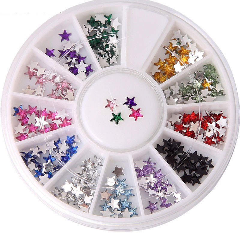 1Box Mixed Color Nail Rhinestone Wheel Irregular Beads For 3D Nail Art Decoratio
