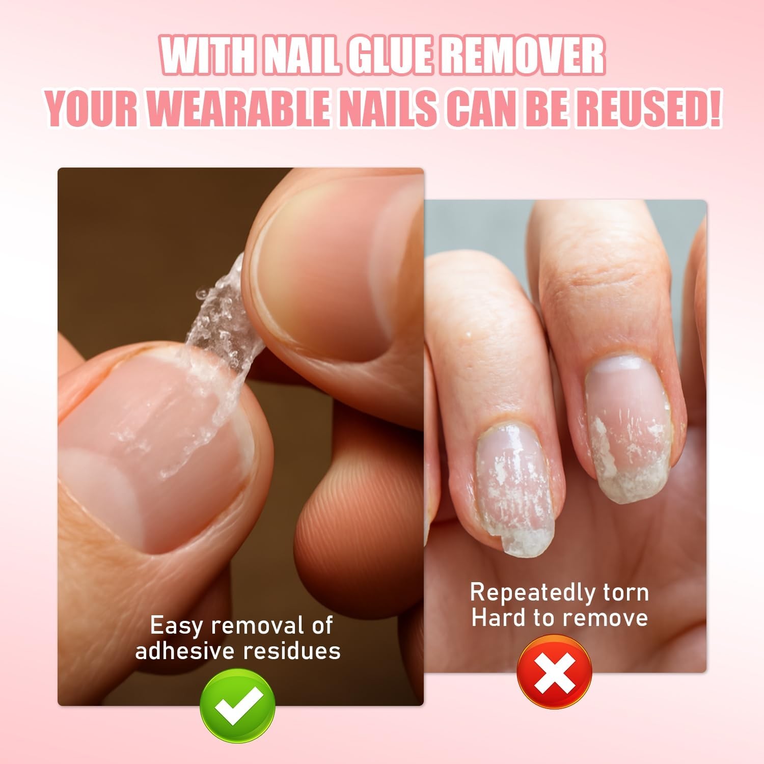 Nail Glue Remover for Press On, Dipping in Soak Liquid Gentle Remove Press-On Na