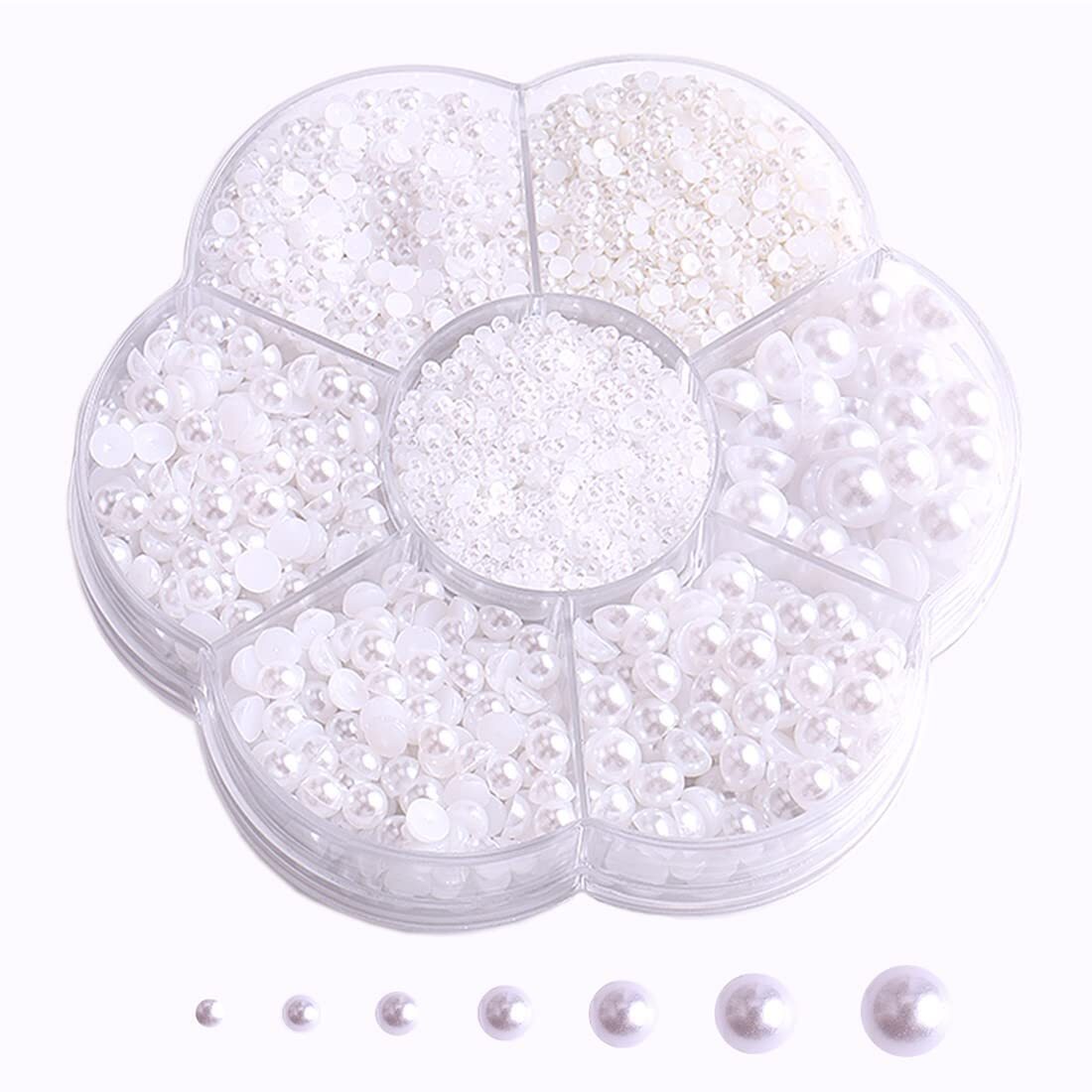 5800 Flat Back Half Round Pearls for Home DIY Nail Art Face Makeup Crafts
