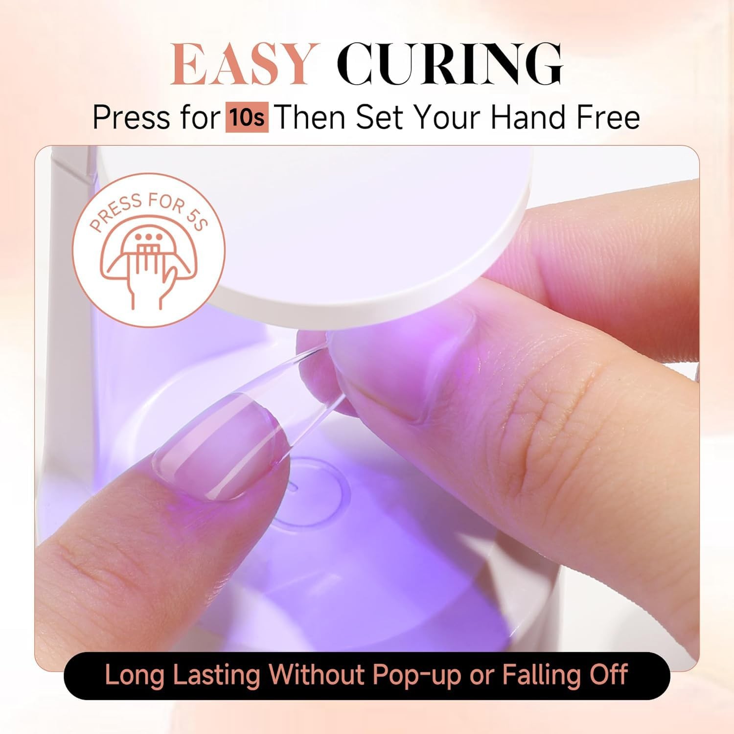 UNA GELLA Solid Nail Tips Glue Gel 2 * 40ml Lamp Curing Needed Soak Off Soft…