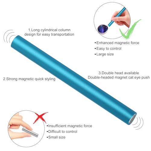 Professional Double-head Magnet Stick Wand, Upgrade Strong Nail Blue- 4.72 inch
