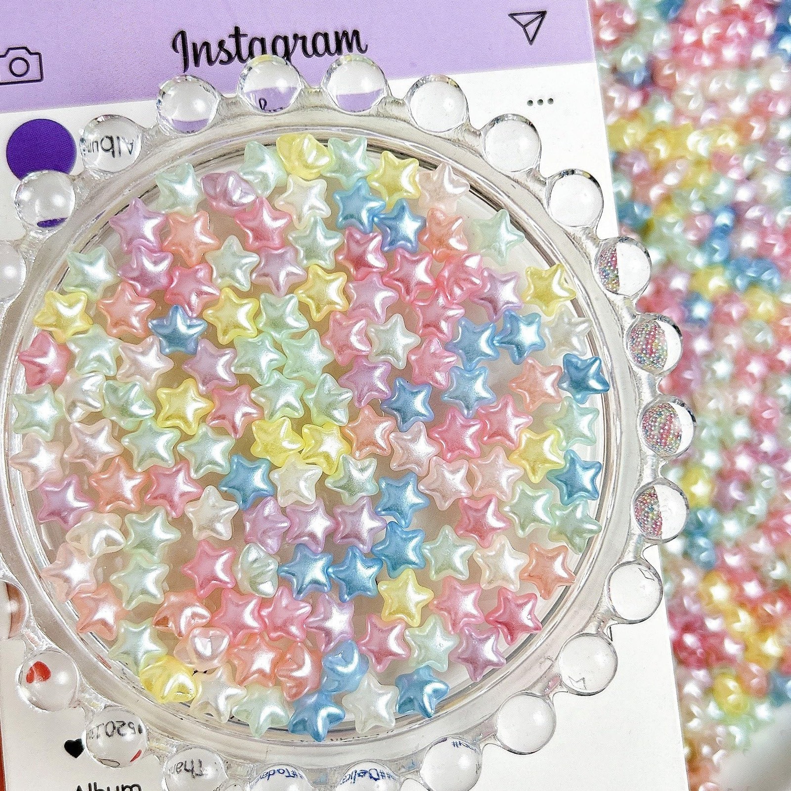 Tephrent Orange 3D Crystal Star Nail Charms