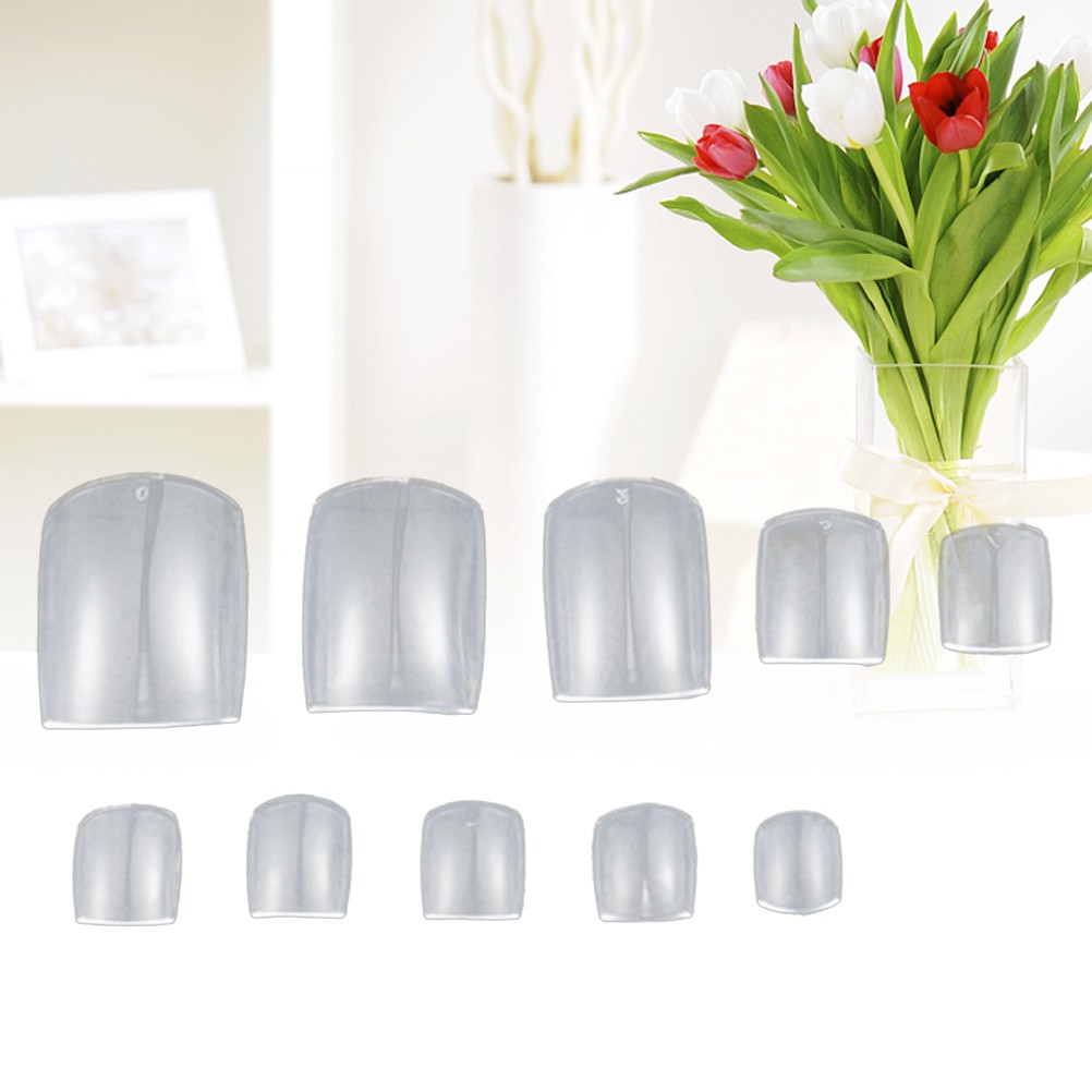 100Pcs Full Cover Artificial Toe Nails in Transparent Design for DIY Nail Art