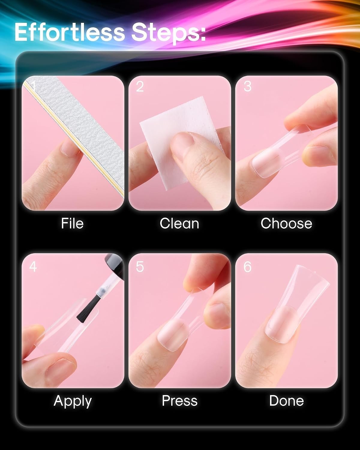 120PCS Full Cover Duck Nail Tips Half Matte Clear Natural Fan Flare Wide French