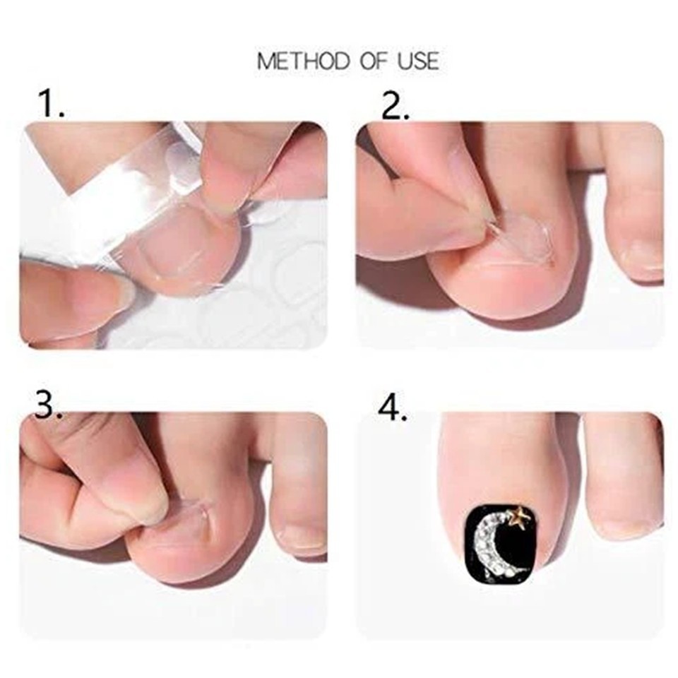 5 Sheets Toe Nail Jelly Glue Stickers Transparent Double Sided Artificial Gel