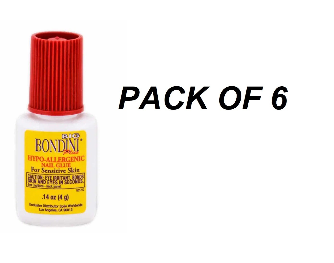 Big Bondini Plus All Purpose Hypo-Allergenic Nail Glue 0.14 oz – 6 PACK