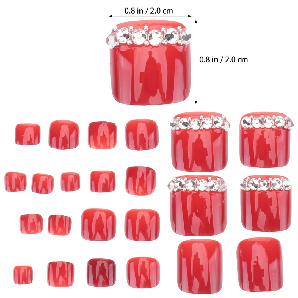 2 Sets Full Cover Toenail Tips Reusable False Nails for Women Manicures