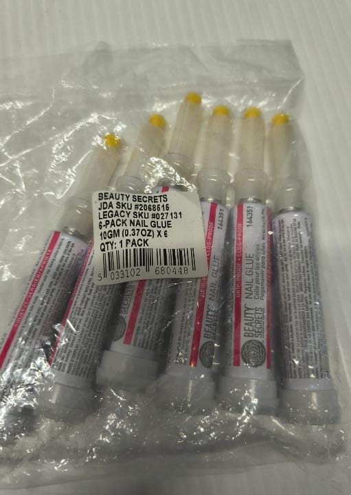 NEW Beauty Secrets Nail Glue 10GM (0.37 oz) 6 Pack FREE SHIPPING
