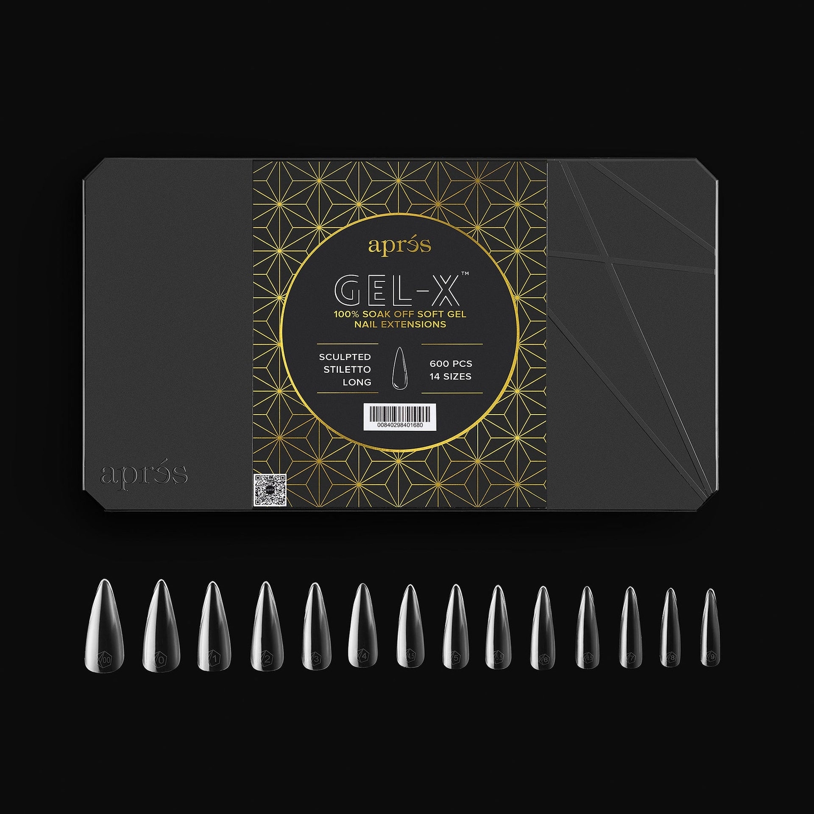 Apres Gel-X Sculpted Stiletto Long 2.0 Tips Box 14 Sizes – Pro 420pcs