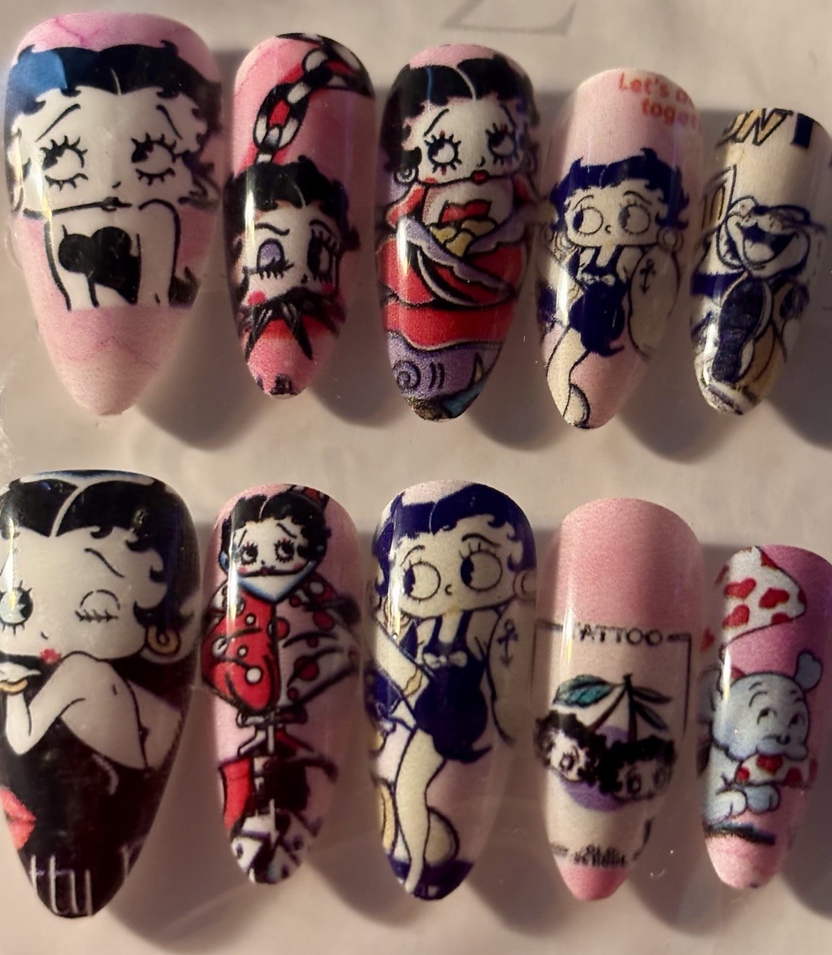 Betty Boop medium Long Coffin Cartoon Full Cover