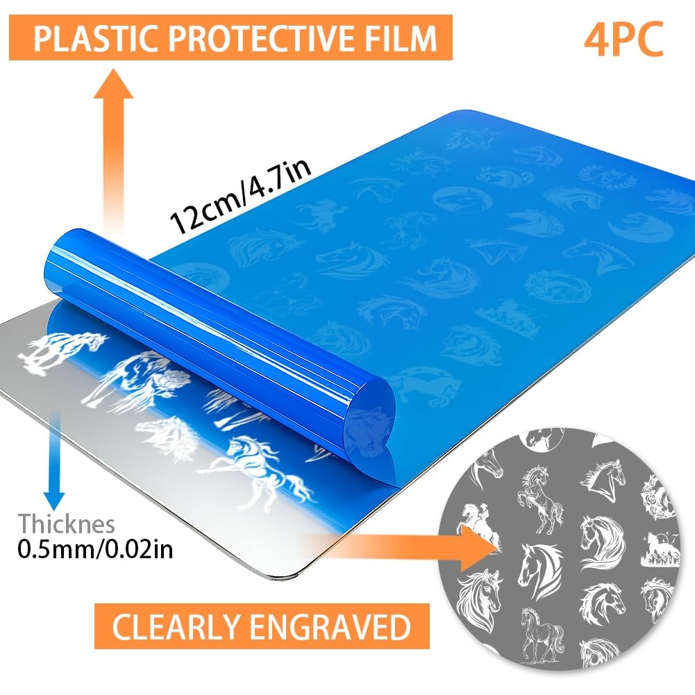 4pcs Horse Nail Stamping Plate Running Horse Nail Art Template Animals Nails …