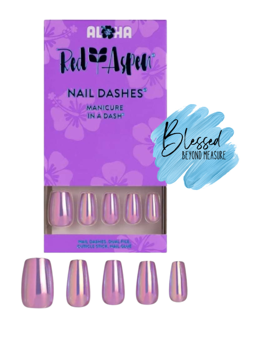 Red Aspen Press On Nails~A Hui Hou, Ailea Medium Coffin Purple Shiny