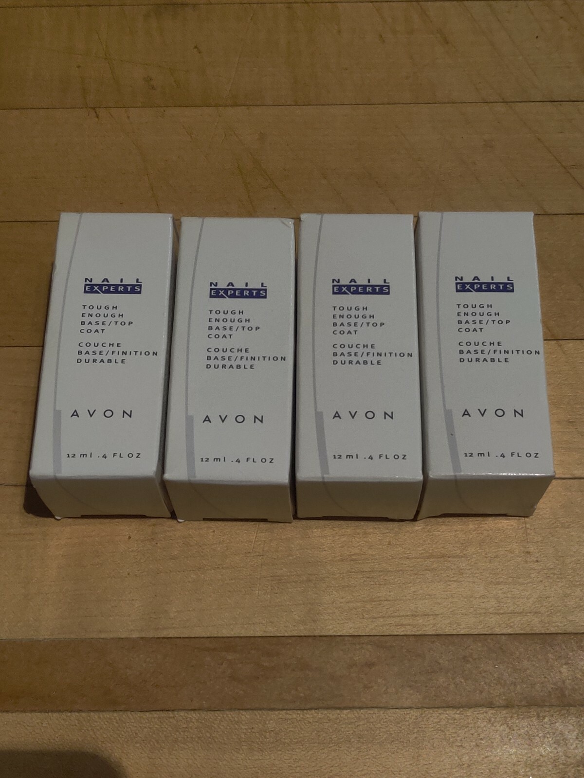 AVON Nail Experts Tough Enough Top/ Base Coat 4 Fl. OZ New In Box lot of 4 NOS