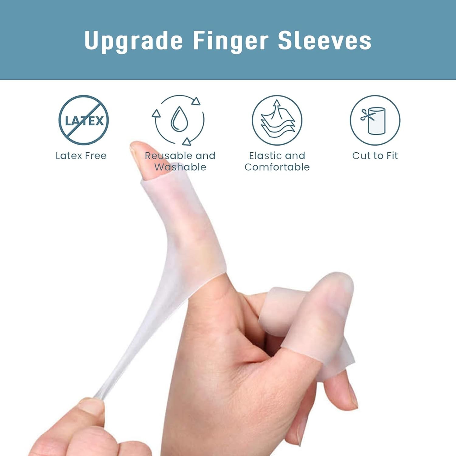 20 PCS Gel Finger Sleeve Protectors, Trigger Finger Pain Silicone Finger Slee…