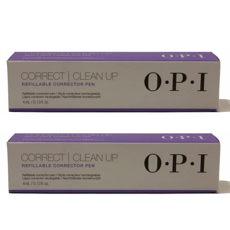 Pack 2 of OPI Correct & Clean Up Refillable Corrector Pen 0.13oz/4ml NIB 2024