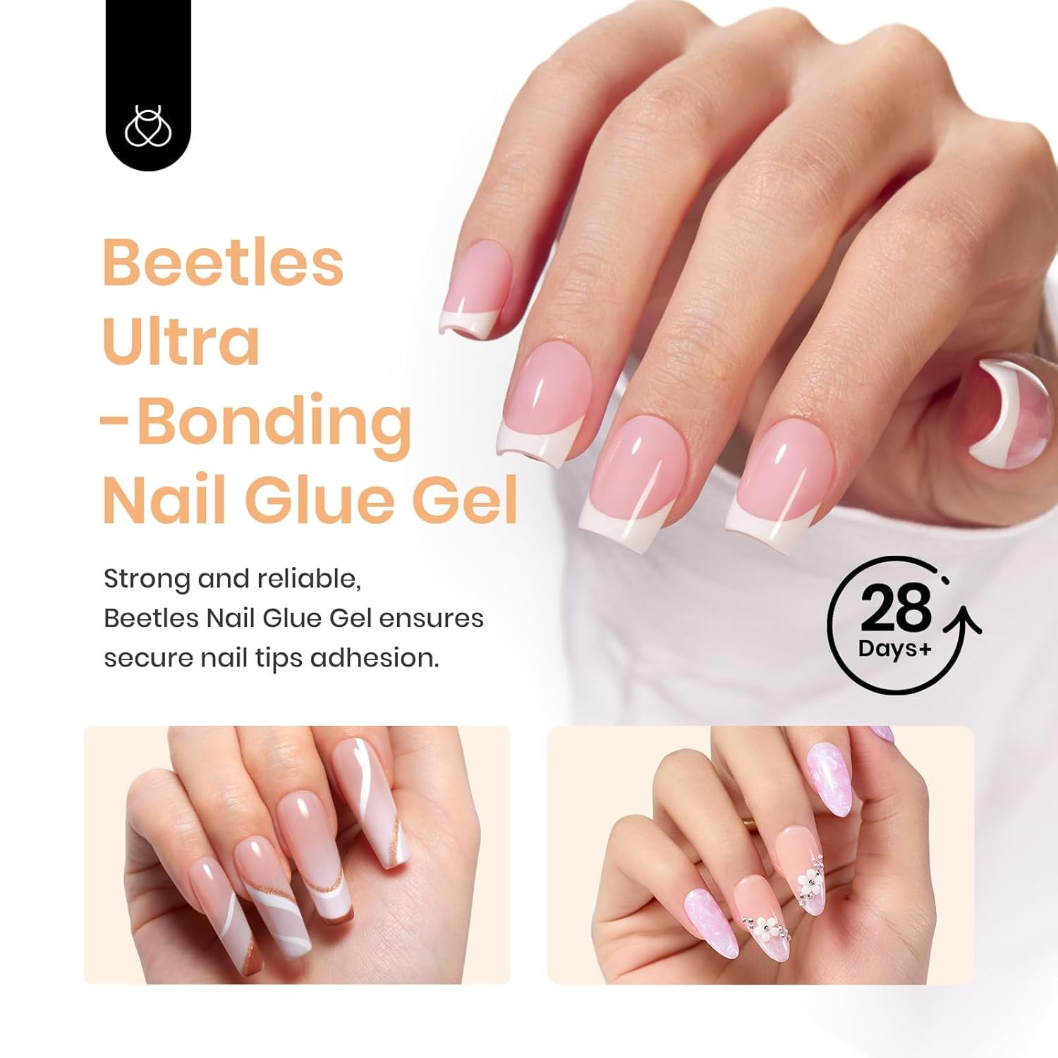 Pegamento en gel para uñas Beetles, 2 unidades de 20 g, Tipex, gel sólido para u