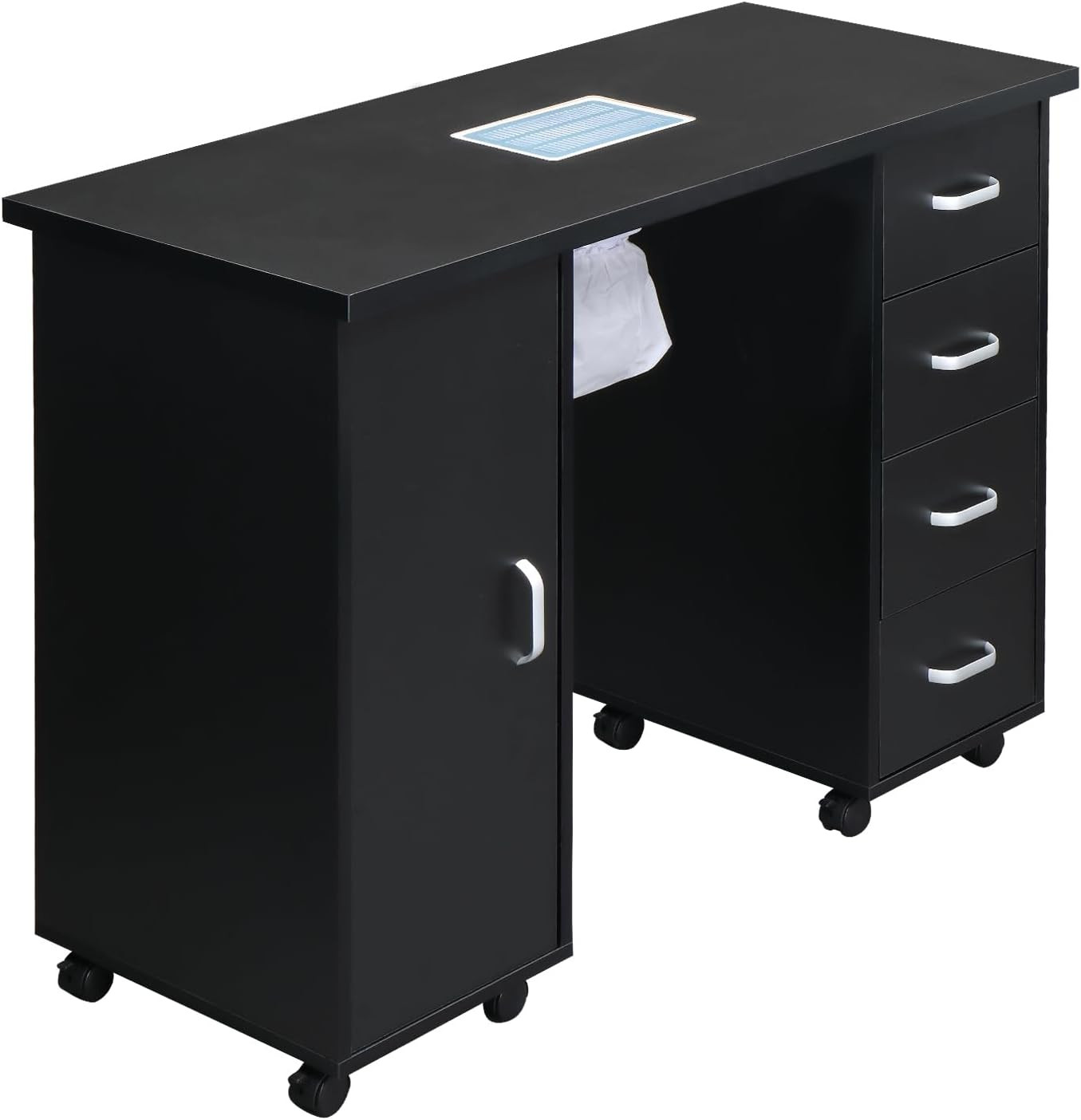 Nail Desk Manicure Table – Nail Tech Desk with Dust Collector – Nail Table with