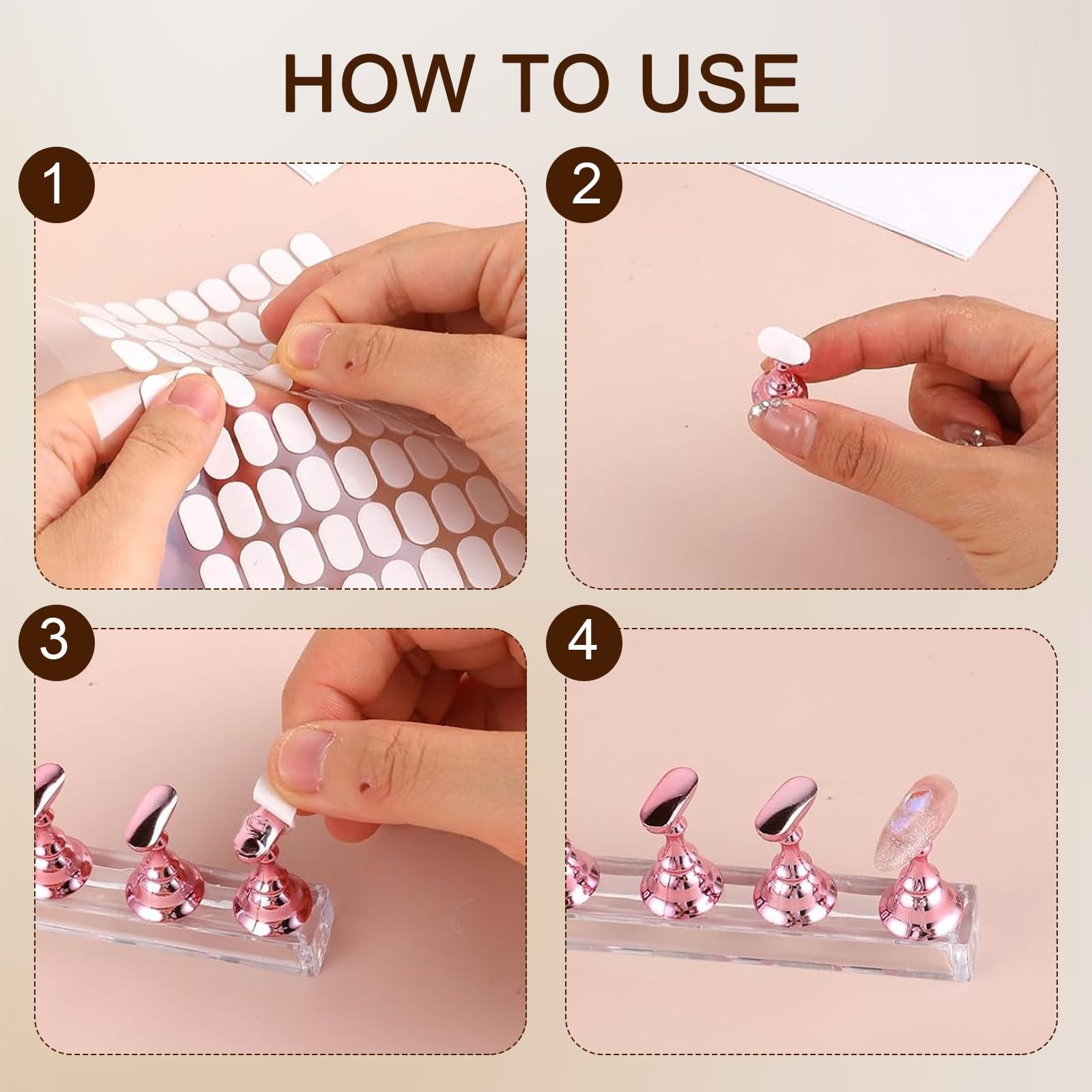 1000 Pcs False Tip Double Sided Adhesive Tapes, Pre-Cut Nail Display Strips, …
