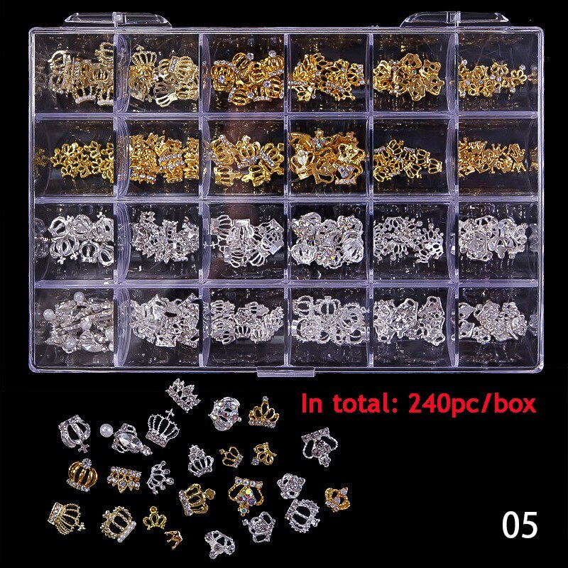 Nail Art Rhinestones Kit 3D Alloy Gems Crystal Nail Art Decorations Diamonds DIY
