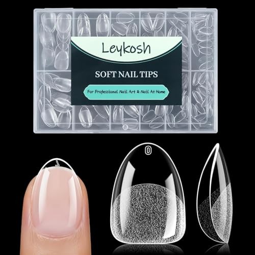 Extra Short Almond Nail Tips – 216pcs Soft Gel A-Extra Short Nail Kit