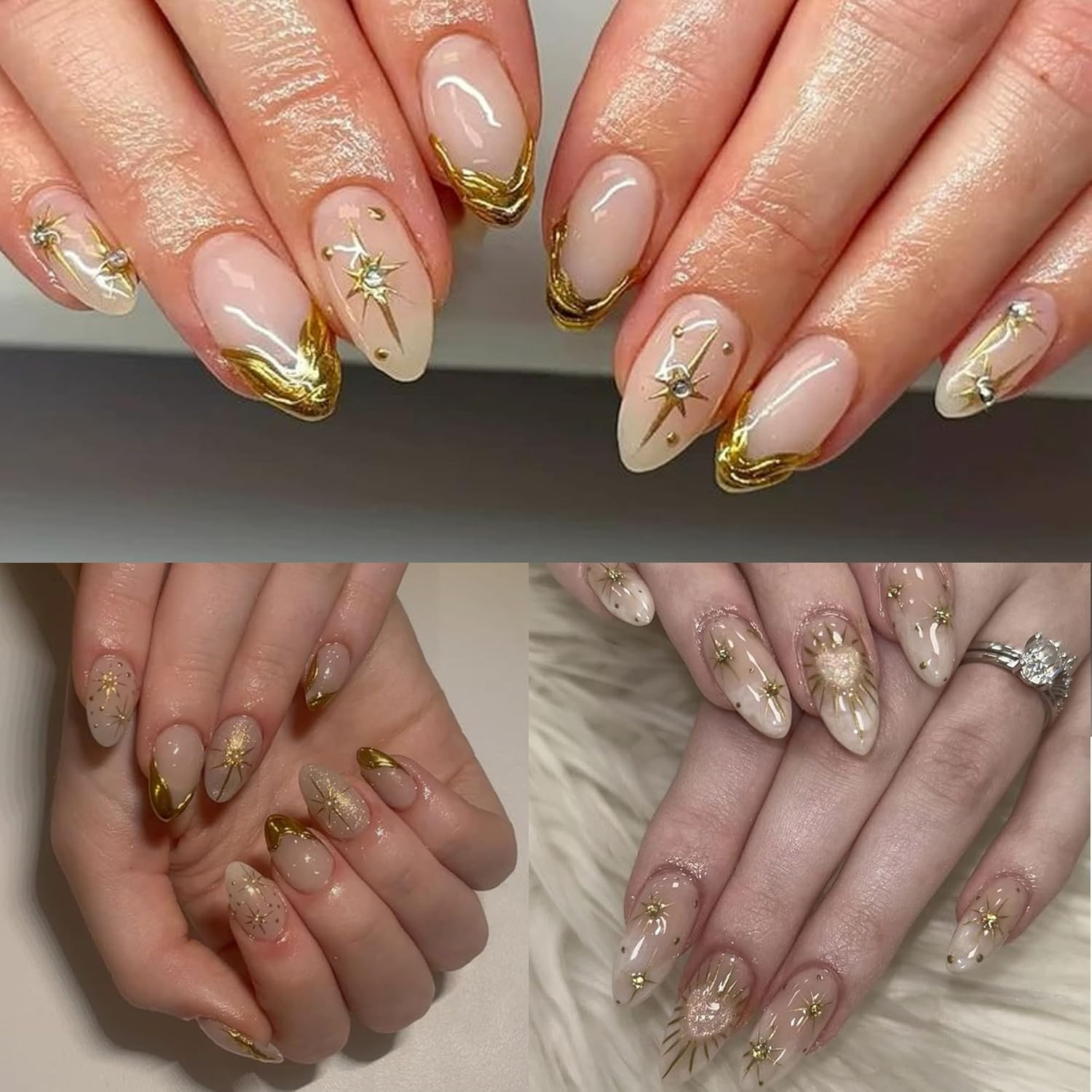 Metallic Nail Art Stickers – 2 Sheets of 5D Glitter Designs for DIY Decoration