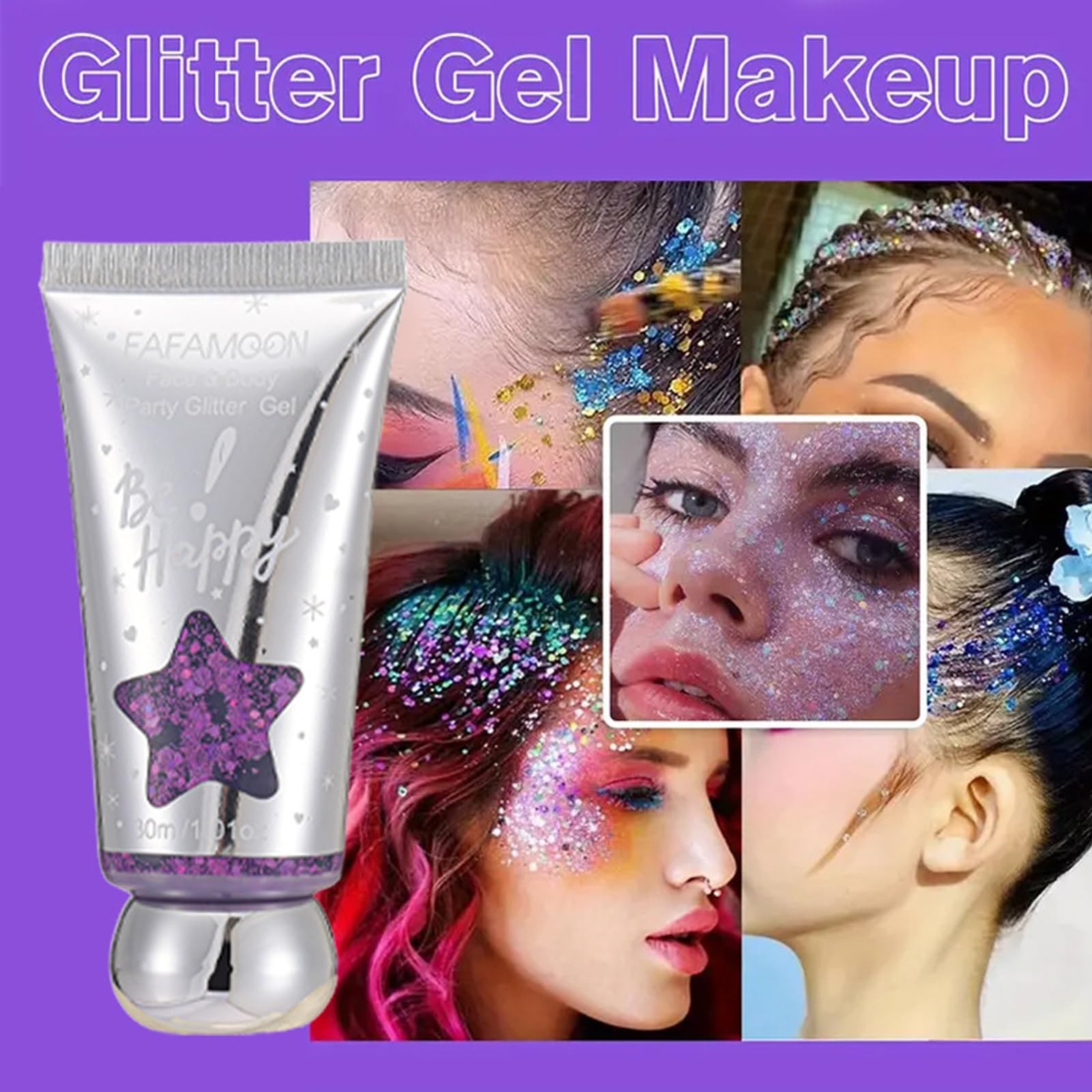 6Pcs Holographic Body Glitter Gel Set, Mermaid Sequins Liquid Holographic Gli…
