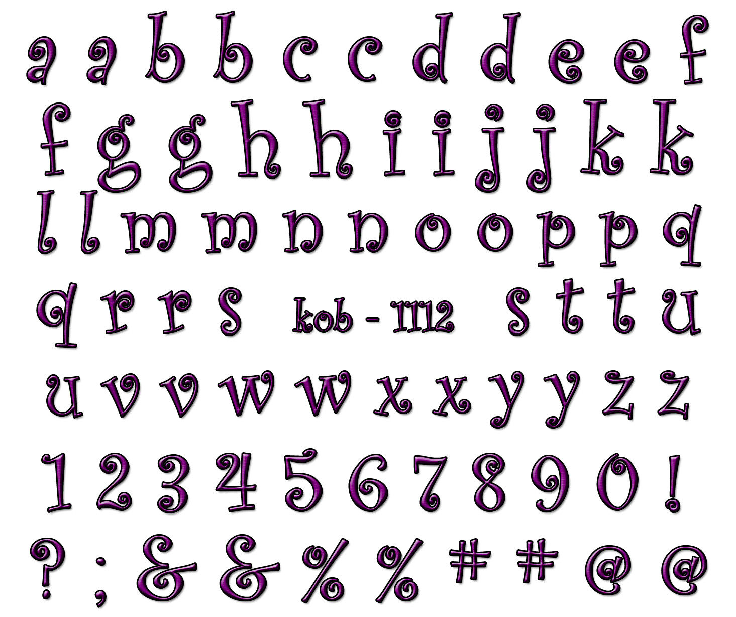 Nail Art Water Transfer Sticker Decal Stickers Pretty Purple Letters KoB-1112