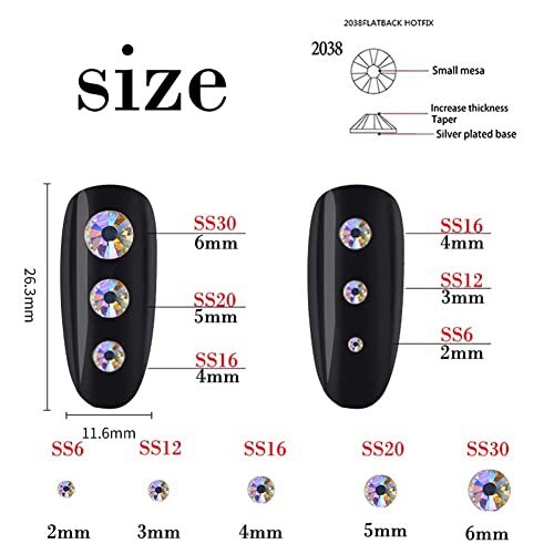 3000 Pieces SS6 2mm Flatback Rhinestones Clear Glass Round SS6/2mm Dark Red