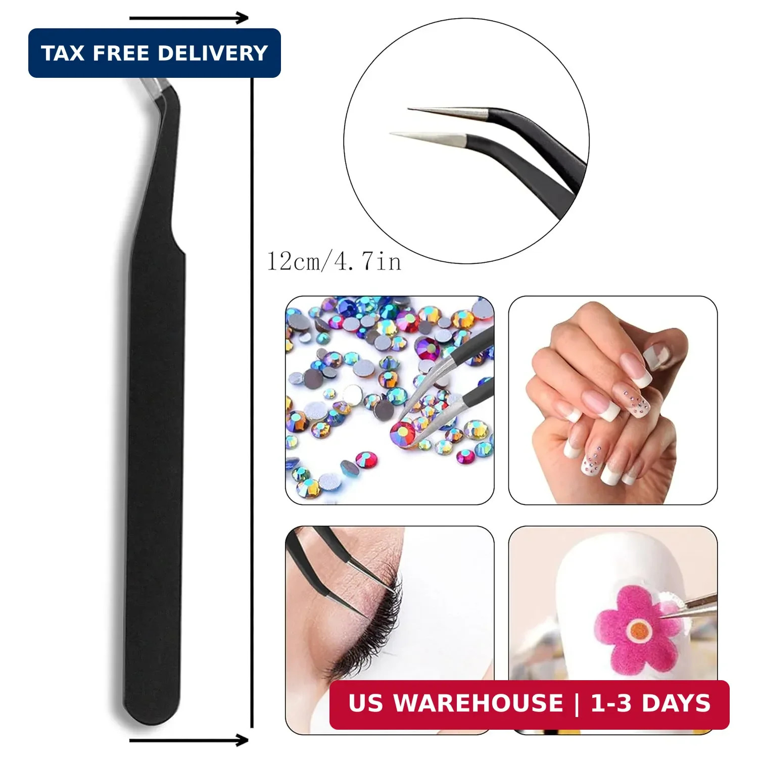 Kaychan1 Rhinestone Applicator Tool – Acrylic Handle Dual-Ended Wax Pen DIY Nail