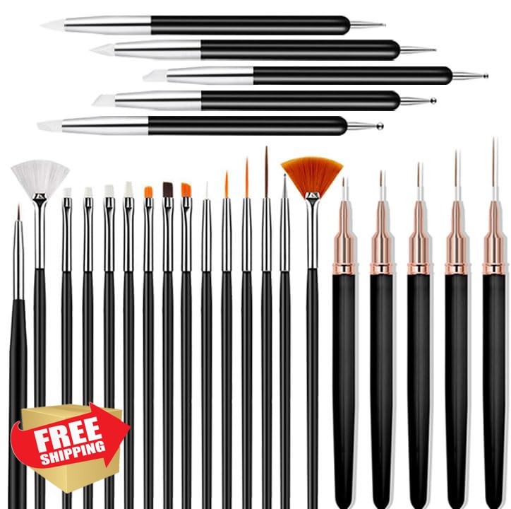 25Pcs Nail Art Brushes, Nail Brush Set,Nail Art Design Tools, 15Pcs Nail Brus…
