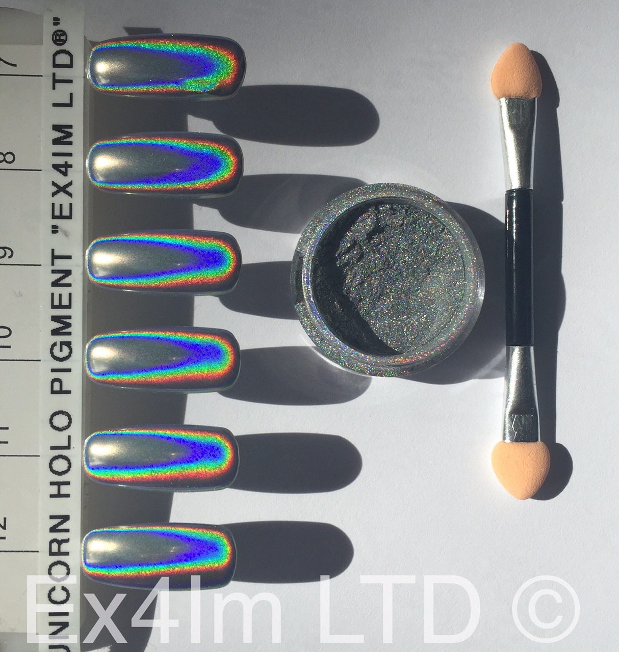 UNICORN NAIL POWDER HOLOGRAPHIC EFFECT MIRROR HOLO CHROME NAILS PIGMENT 15µ! Q15