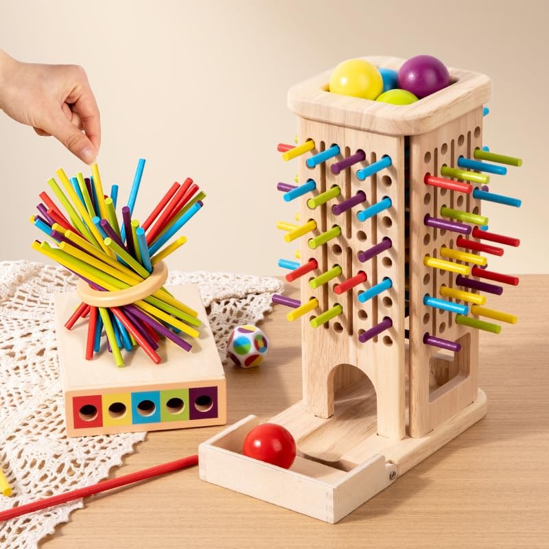 Montessori Game 3.7 inches (W) x 8.35 (L), Red, Blue, Green, Yellow