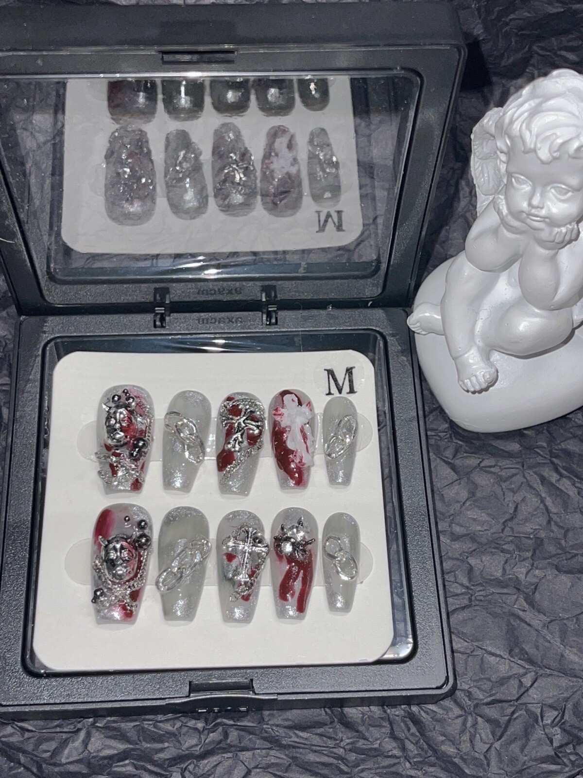 🔥CUSTOM Gel Press On False Nails set /Handmade size：M