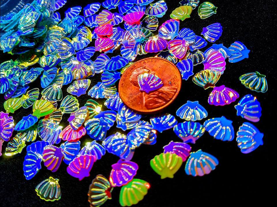 SEASHELL Shape Spangle•You Choose Color~Nail Art•Slime•Face•Festival•Body-Art