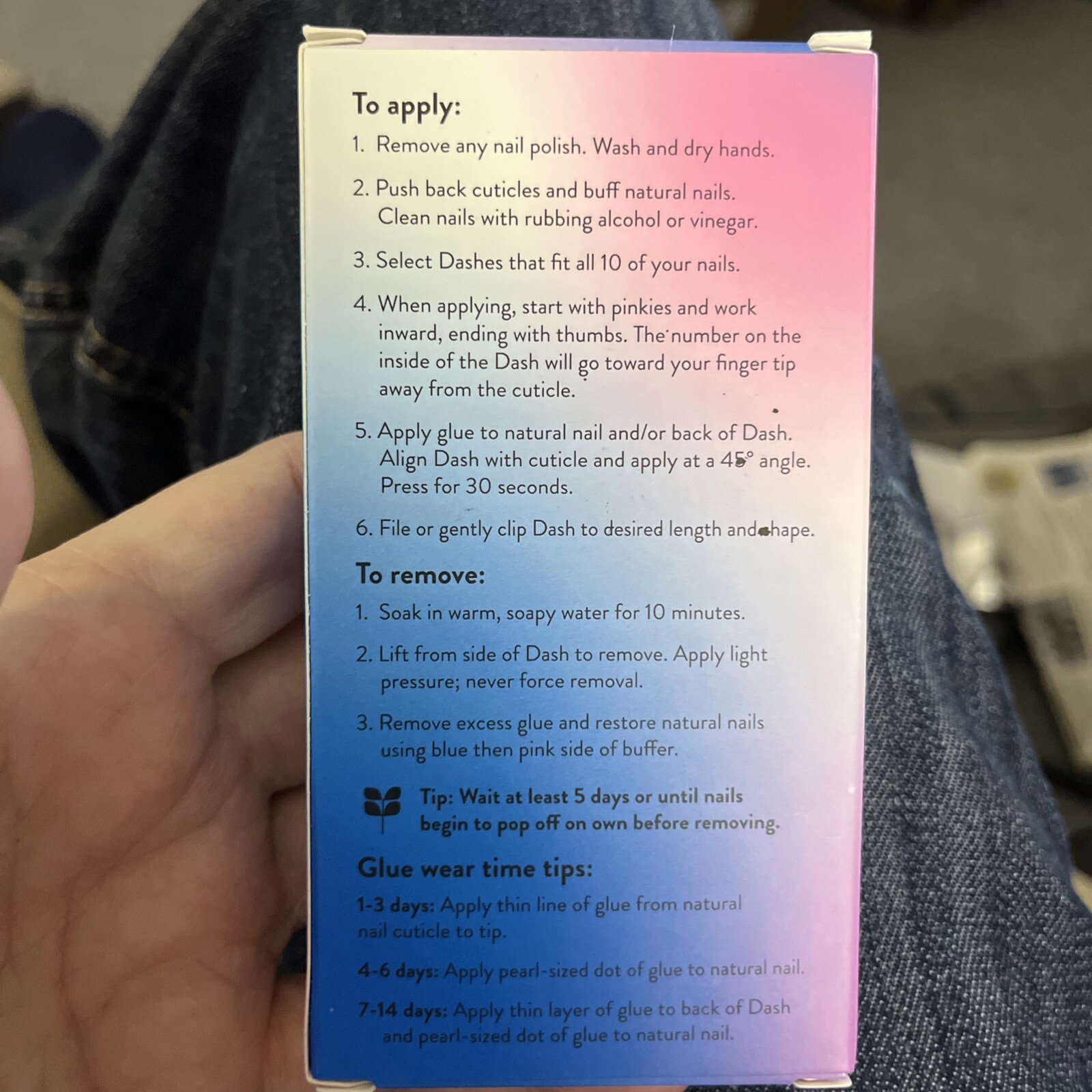 Red Aspen Press On Nails Coley Dreams in Tie Dye Pink and Blue Medium Dashes